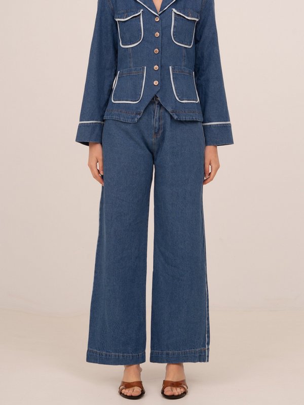 Flash Denim Wide Leg Pants