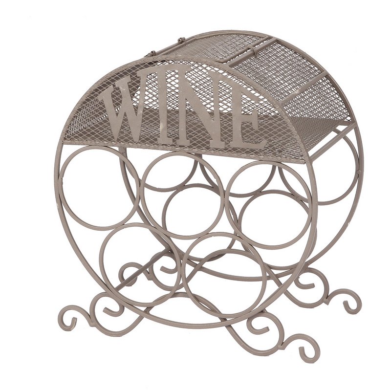 Wine bottle stand - round brown