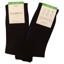Bambocks Chaussettes Bamboo 4 paires pois noir / bleu