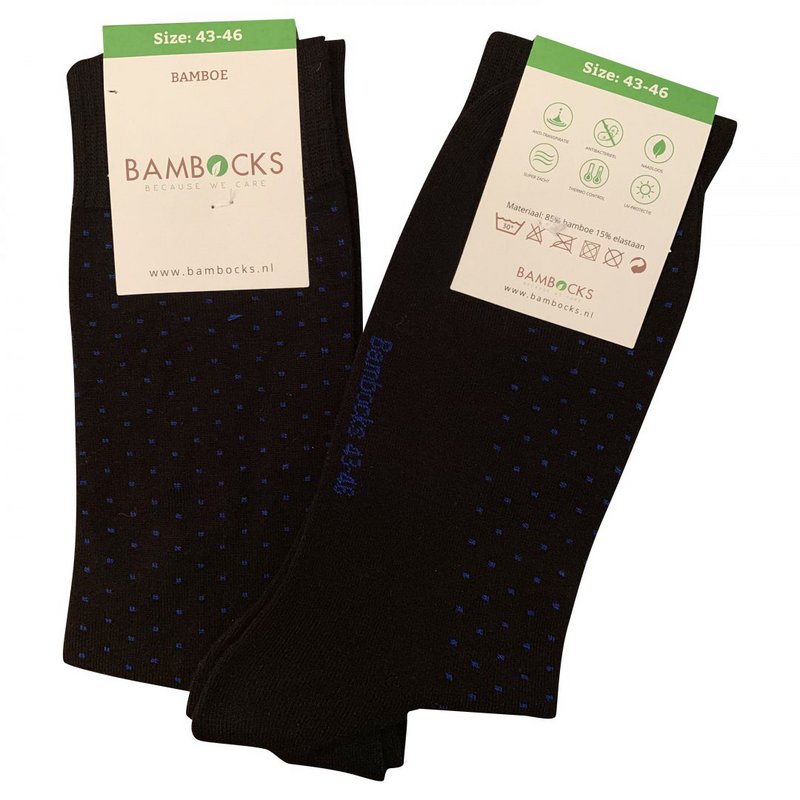 Bambocks Chaussettes Bamboo 4 paires pois noir / bleu