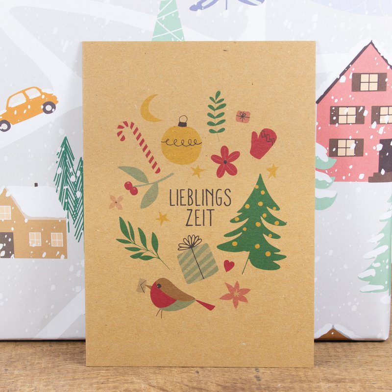 Postcard favorite time, optionally with envelope