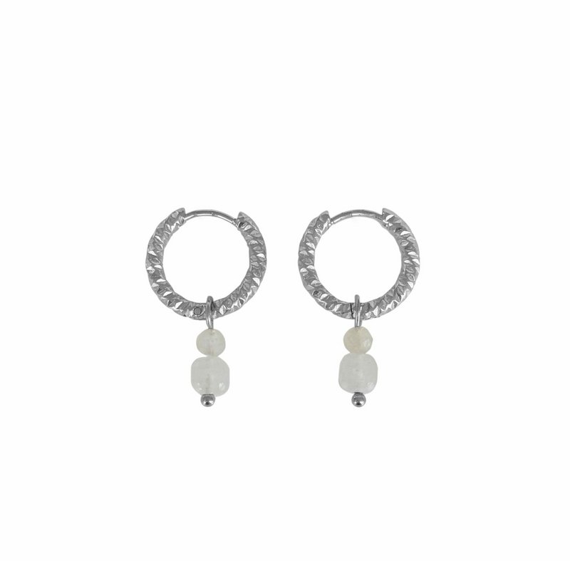 Chalcedoon & Maansteen Oorringen - Zilver