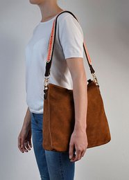 BOHO IBIZA BAG - Coral Ivory shoulder strap (70cm) + Suede bag (Cognac)