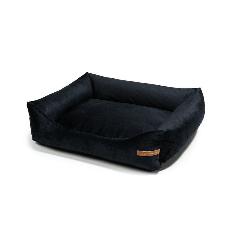 "Otto" black dog bed with orthopaedic mattress
