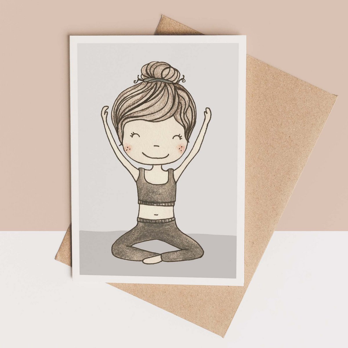 card + envelope - yoga girl