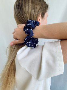 Scrunchie - Navy Flowers - Recycled