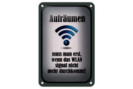 Blikskilt, der siger 12x18 cm rydde op, når WiFi ikke er på dekoration