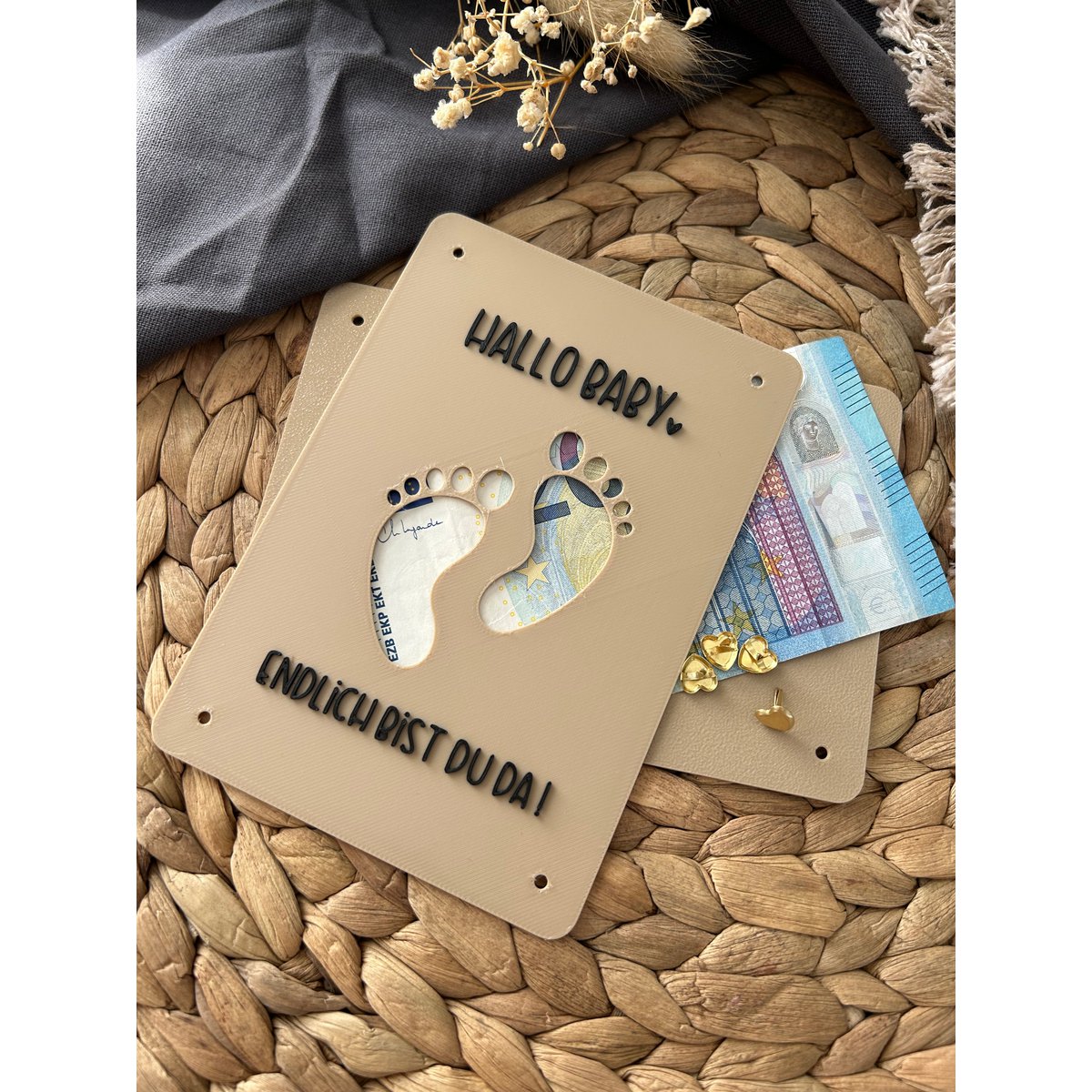 Money gift for the birth - money gift card baby - creative gift idea for new parents