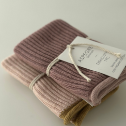 Knitted Dishcloth – Ripple – Elderberry