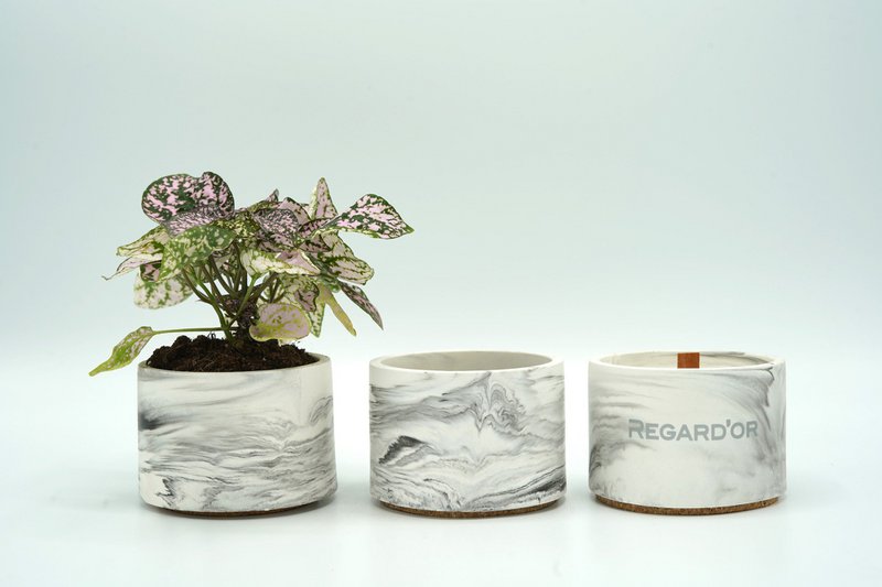 Lille tom krukke - Marble-Look