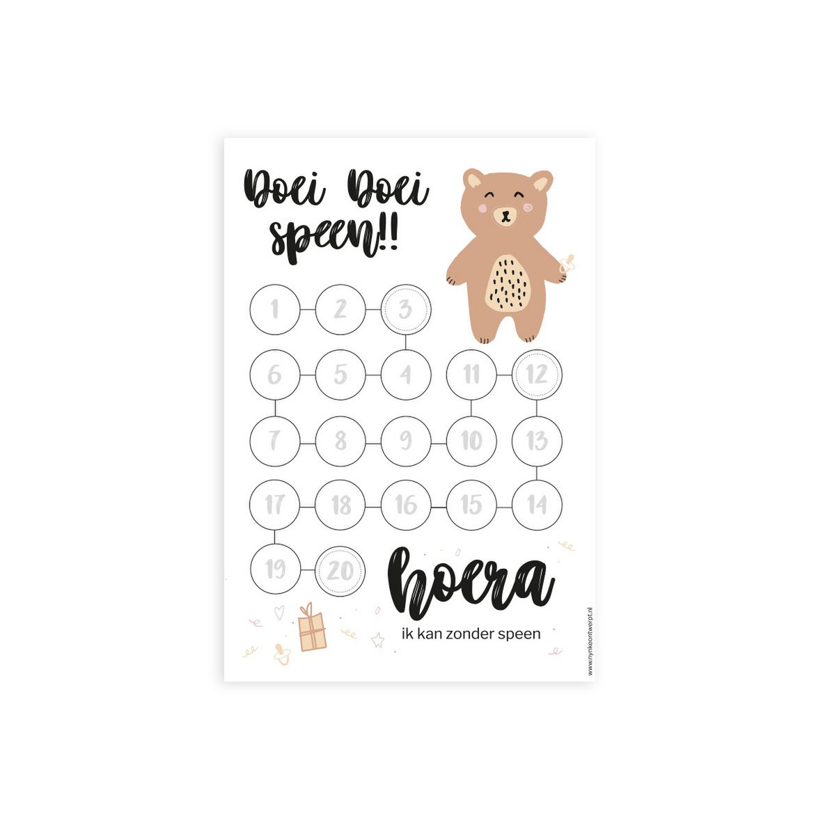 Countdown calendar A4 | Bye pacifier
