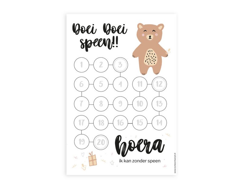 Countdown calendar A4 | Bye pacifier