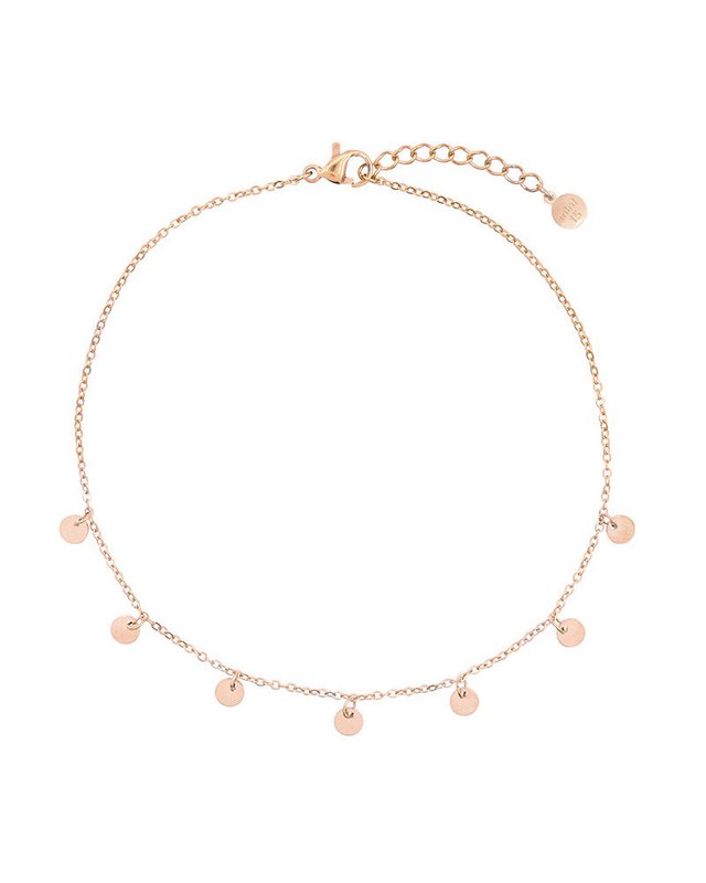 Małe monety Anklet - różowe złoto
