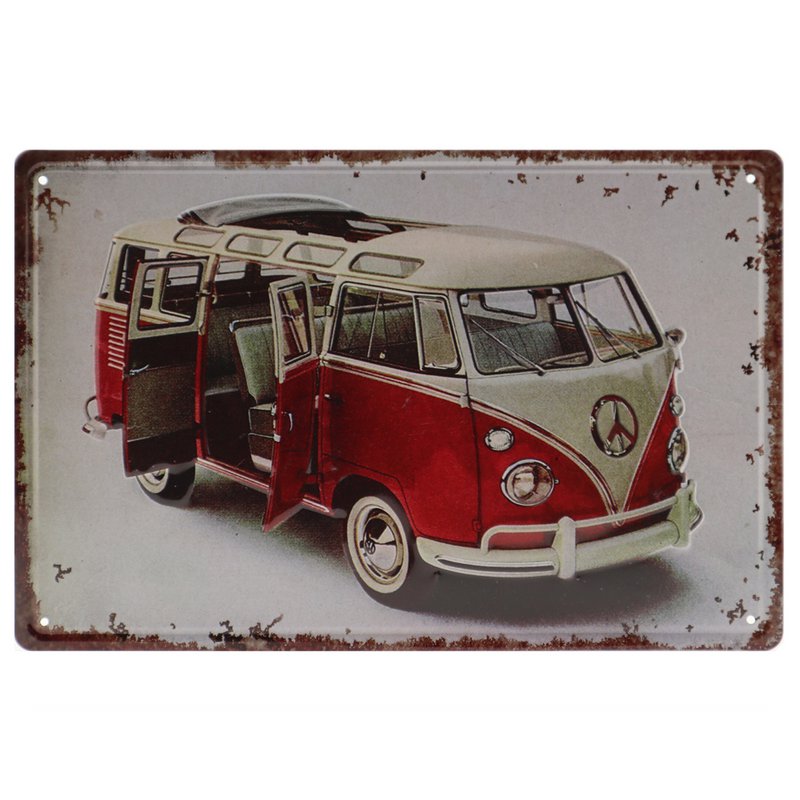 Peace Bus Retro Wandbord 20x30