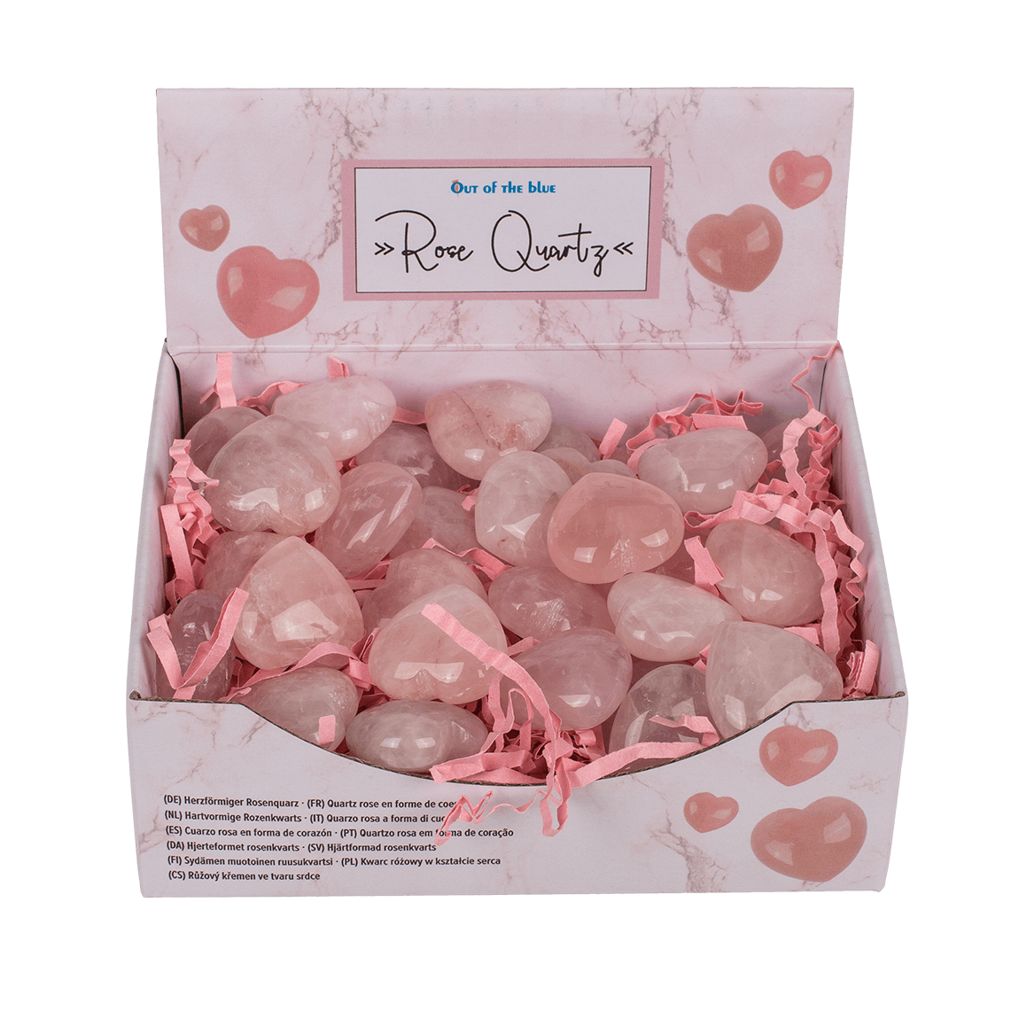 Heart shaped rose quartz,