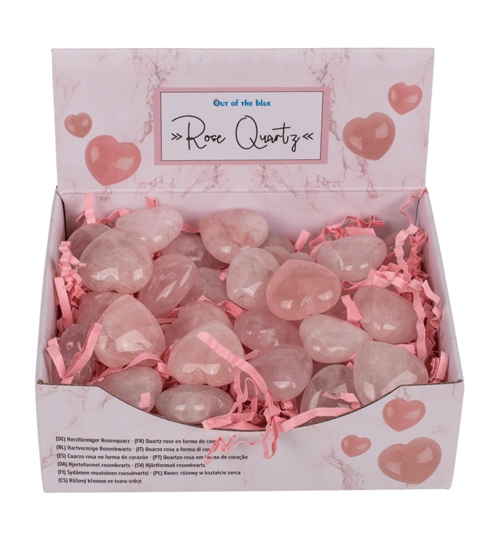 Heart shaped rose quartz,