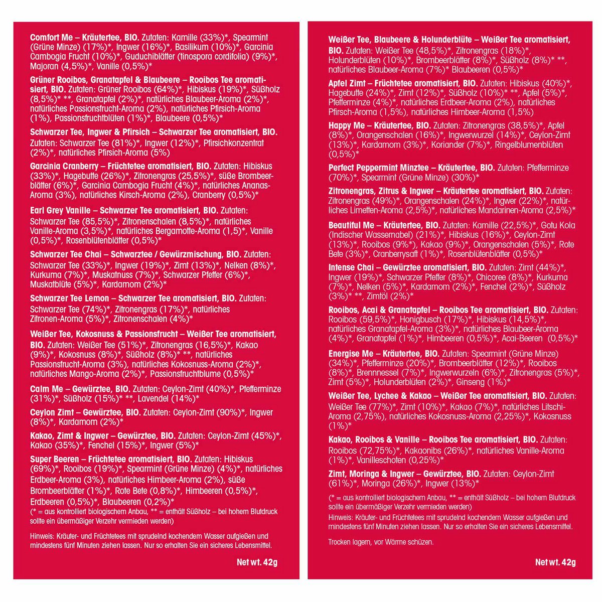 ETS - Tee Adventskalender 2026 "Elfen-Dorf" rot, 24 verschiedene BIO Tees