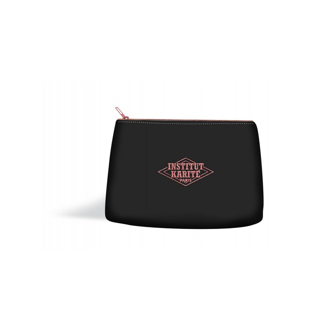 Black Leather Velvet Pouch