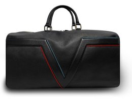 Bolsa de viaje VISTA AL LAGO. Colección Initial - Negro - Bordes rojos y azules