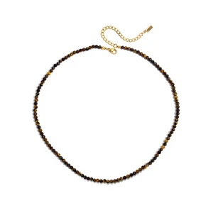 LOUIZ Necklace with Tiger Eye beads