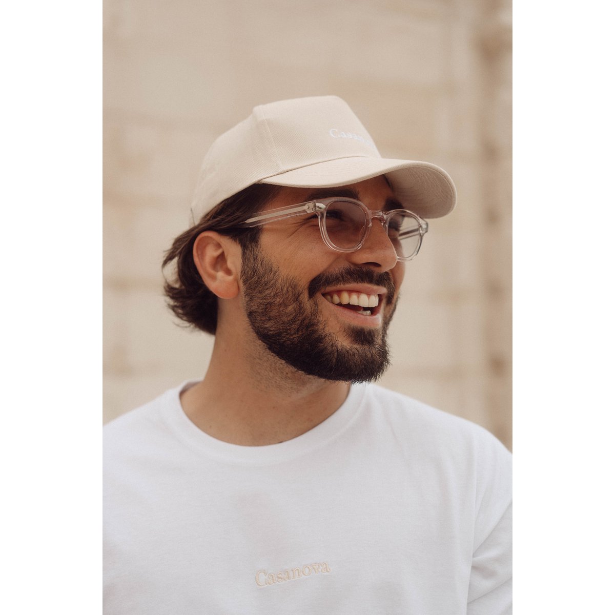 Gorra de algodón beige