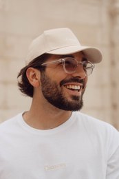 Casquette homme coton beige