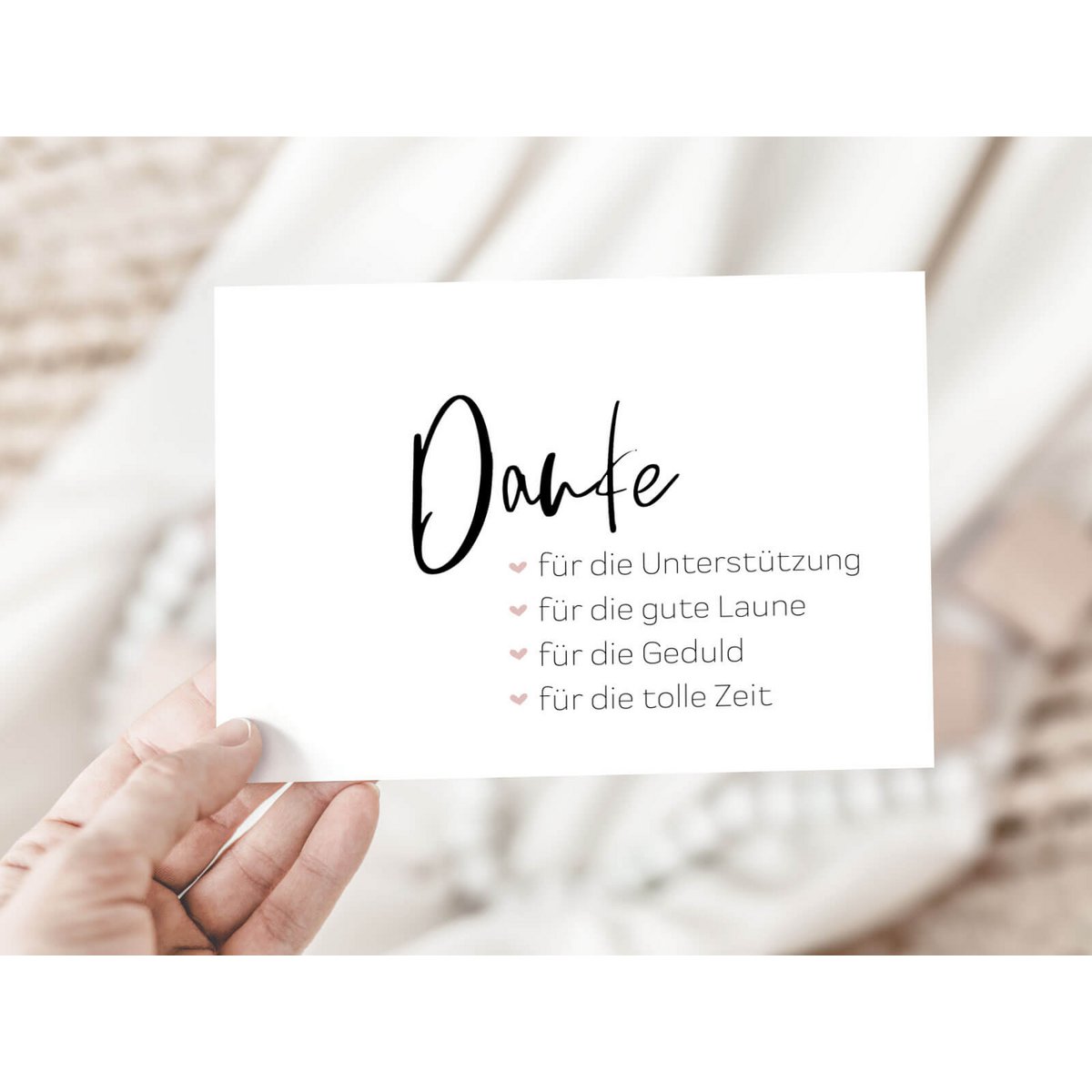 Postcard "Thank you (support)" statement