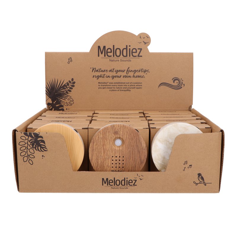 Melodiez bird sounds house with sensor - display box - incl. Batteries and 4 natural bird, ocean and jungle sounds - birdhouse with sound - Bird sounds house for the toilet for toilet