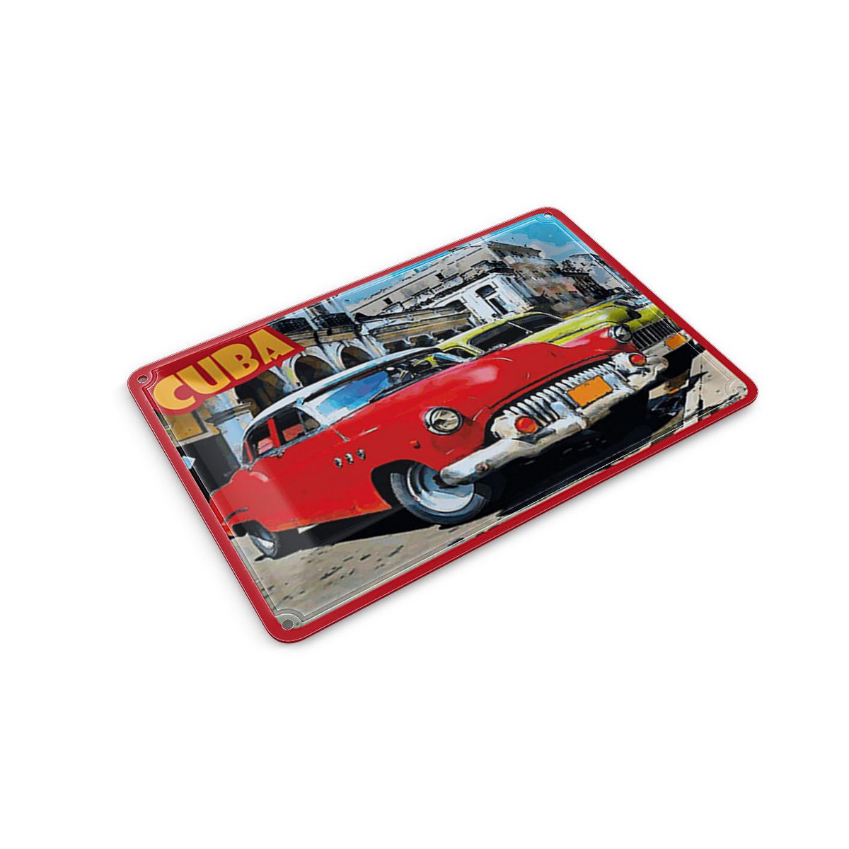 Cartolina in latta da viaggio 10x14 cm Insegna decorativa per auto d'epoca Cuba
