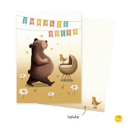 Greeting card pregnant hurray! (folded card)