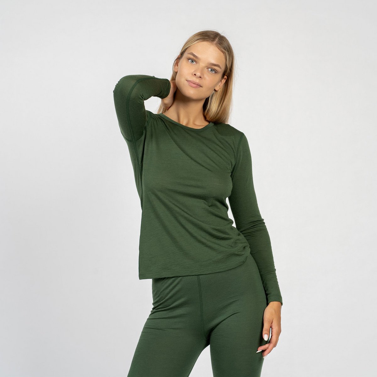 Women's Merino 160 Long Sleeve Crew Dark green