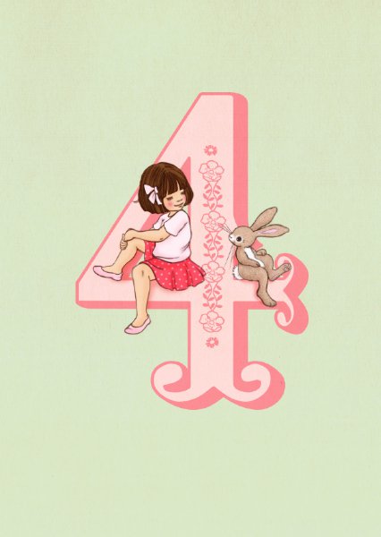 Cartolina Ragazza Quattro