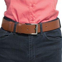 Leder Damengürtel oder Leder Herrengürtel mit Aufdruck Echtes Leder 4 cm breit