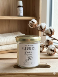 Bougie coulée fleur de coton