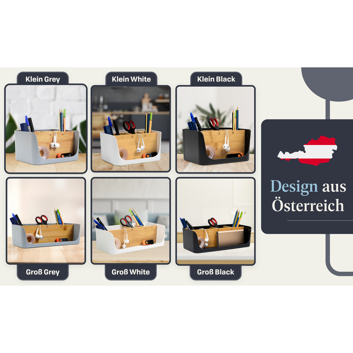 ECO Schreibtisch Organizer | Tisch- Büro- Kosmetik- Organizer | Handy & Tablet Halterung