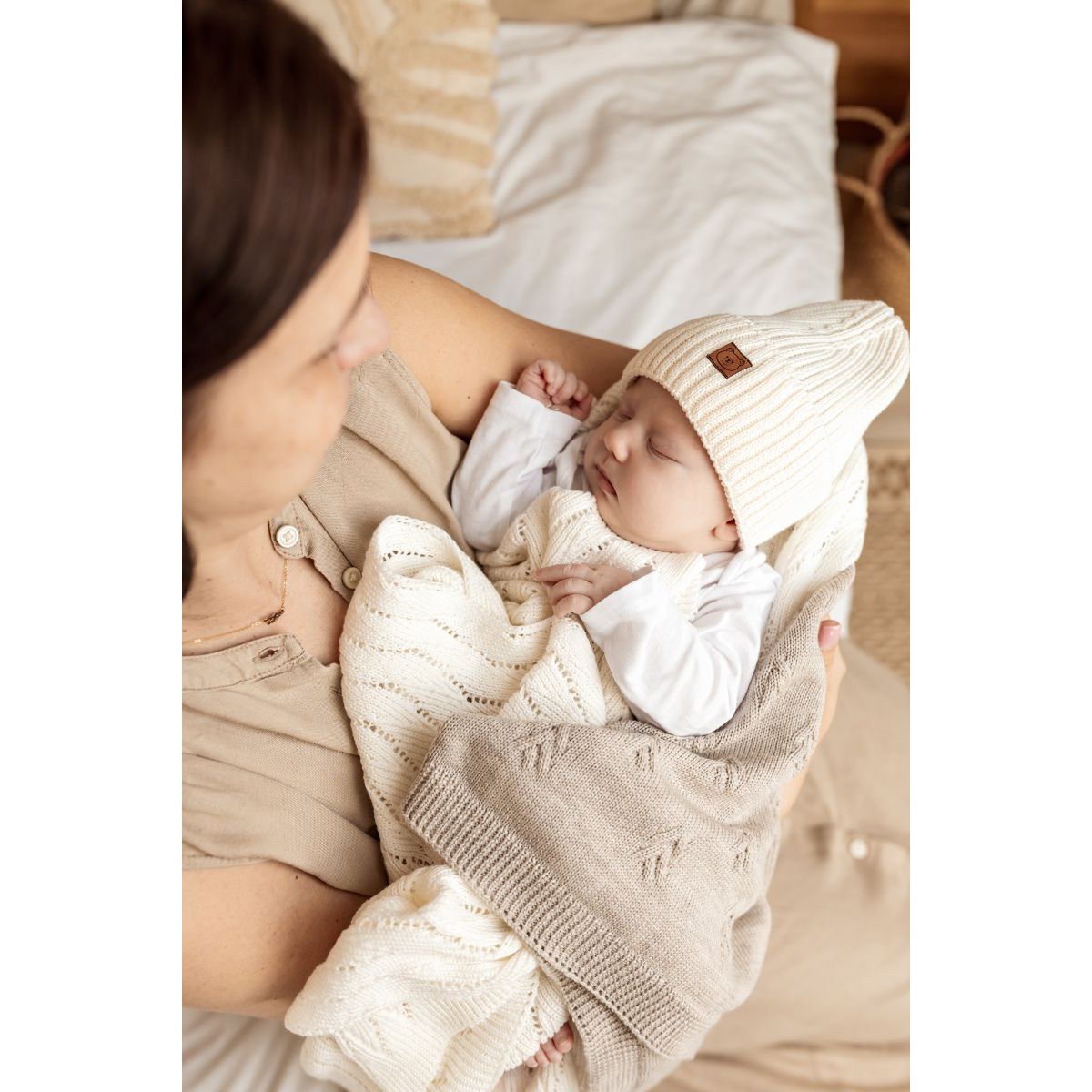 Couverture bébé AUSILIA - coton - CRÈME