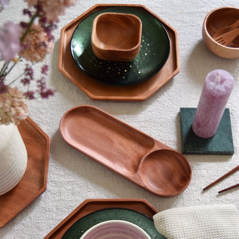 Handmade Tableware - Chip & Dip Tray - Eco-friendly - Khaya Wood