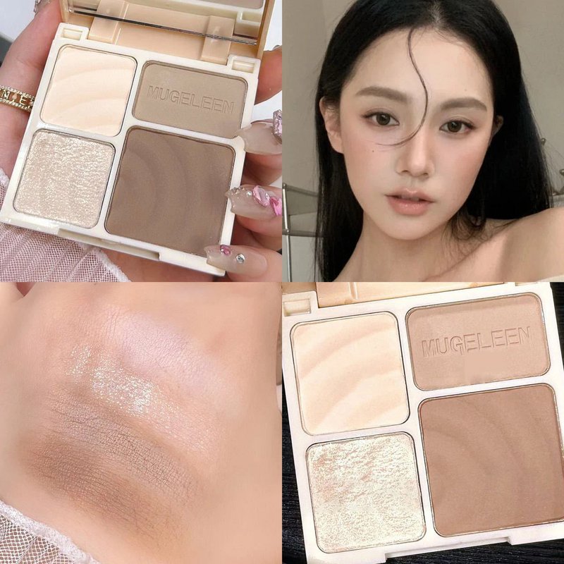 4 kleuren Markeerstift Contour 3D Facial Bronzer Cosmetische Verhelderende Beige Matte Hoogtepunten Palet Oogschaduw Neus Poeder Make-up