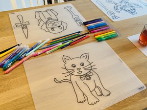Wiederbemalbares Tischset Minoes die Katze