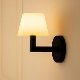 Ted zwarte houten oplaadbare wandlamp