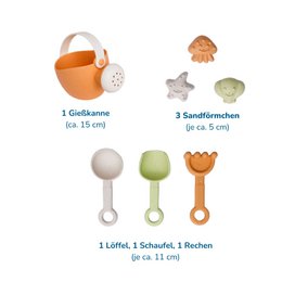 Moja pierwsza zabawka do piasku dla niemowlaka, 7 szt. Mini zestaw do zabawy w piasku z konewką, plastikowa mieszanka słomy pszennej
