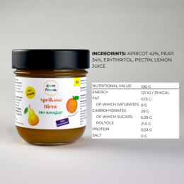 Fruchtaufstrich ZUCKERFREI Aprikose Birne 77% Frucht