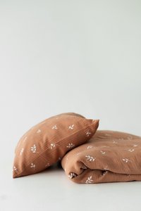 TISU baby duvet cover & pillowcase, Caramel Leaves