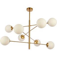 Hanging lamp Nepal White Gold 8-Light