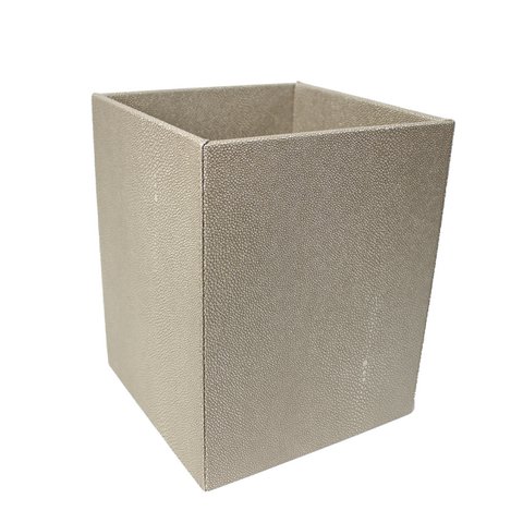 Papierkorb eckig Rochen beige Mülleimer Kunstleder Leder 