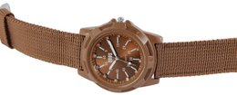 QBOS men's watch with textile strap, brown