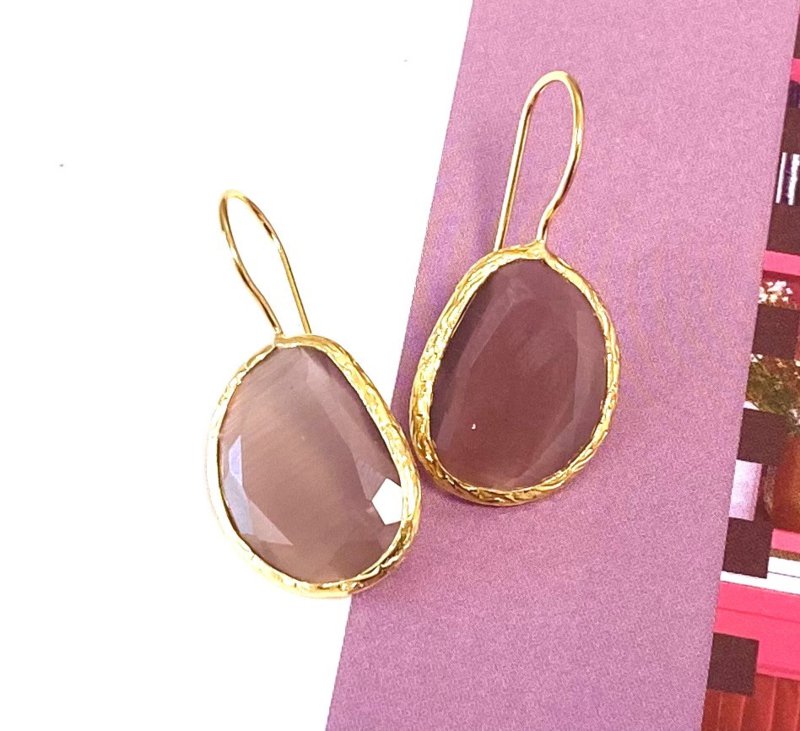 Earrings Cateye Steen Lila