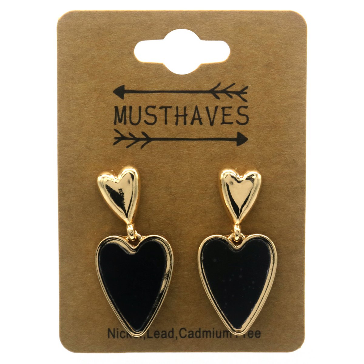 B-C4.5 E2591-078 Fashion Earrings Hearts 2.5cm