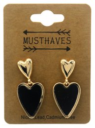 B-C4.5 E2591-078 Fashion Earrings Hearts 2.5cm