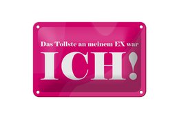 Tin sign saying 18x12cm The greatest thing about my ex decoration